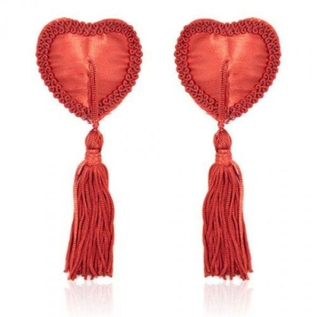 Heart Nipples Tassels RED