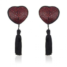Heart shine nipples tassels (rosso)