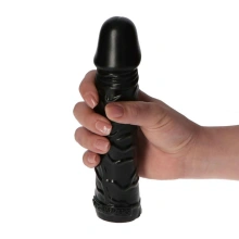 Realistyczne dildo analne duże 18 cm z przyssawką czarne – Gustavo Black Toyz4lovers