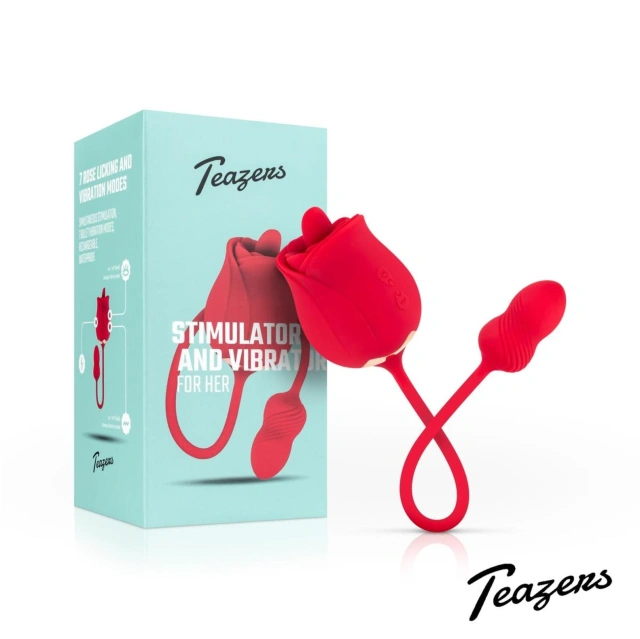 Różyczka podwójny stymulator –Teazers Rose Vibrator and Clitoris Stimulator