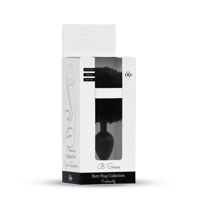 Plug-Jewellery Silicon PLUG - Bunny Tail - Black