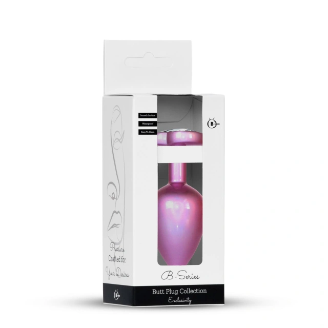 Plug-Jewellery Pearl Pink Heart PLUG- Clear L