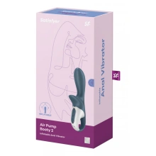 Wibrator analny pompowany silikonowy regulowana średnica 12 trybów – Air Pump Booty 2 Dark Grey
