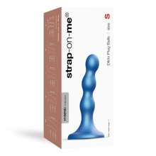Dildo kulki silikonowe metaliczny niebieski S – Dildo Plug Balls Metallic Blue S