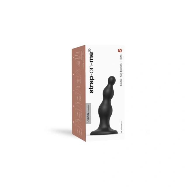 Silikonowe kulki analne progresywne czarne S – Dildo Plug Beads Black S