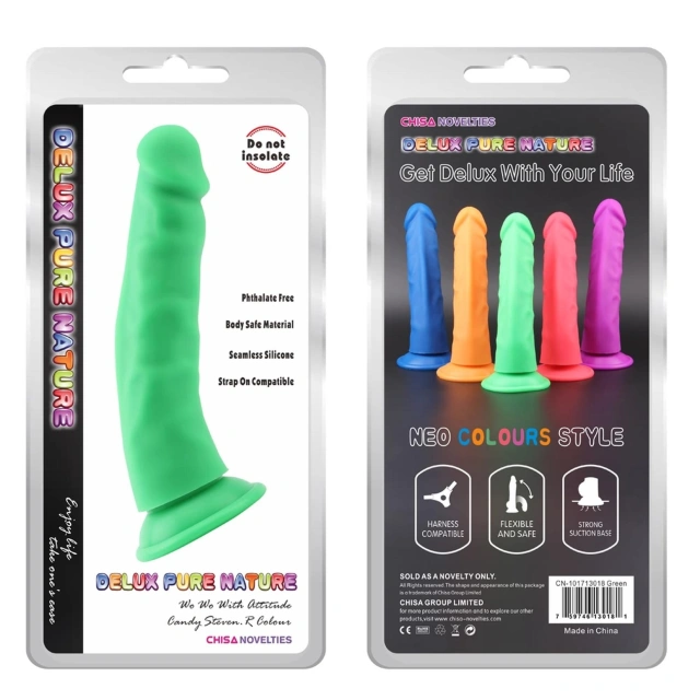 Realistyczne dildo silikonowe z przyssawką 22,5 cm zielone – Steven R Green