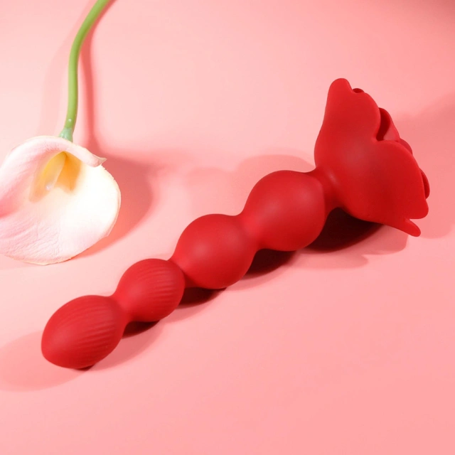 Róża koraliki analne – Rotating Anal Beads z Pilotem