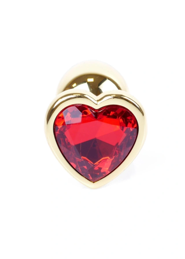Plug-Jewellery Gold  Heart PLUG- Red