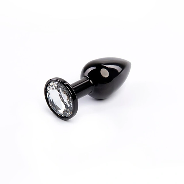 Black Butt Plug with White Diamond