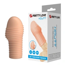 Nakładka na penisa przelotowa pogrubiająca cielista – Pretty Love Hoytt Flesh