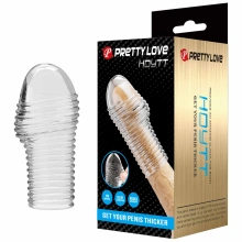 Nakładka na penisa przelotowa pogrubiająca transparentna – Pretty Love Hoytt Clear