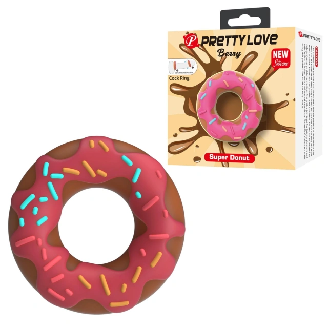 Silikonowy pierścień erekcyjny donut dla par – Pretty Love Berry Super Donut