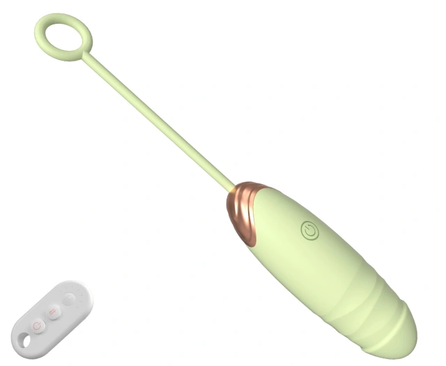 Jajeczko wibrujące thrusting z podgrzewaniem na pilota USB – Silicone Love Egg Green