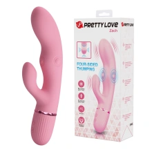 Pretty Love Zach Four-Sided Thumping Rabbit Vibrator – Pink