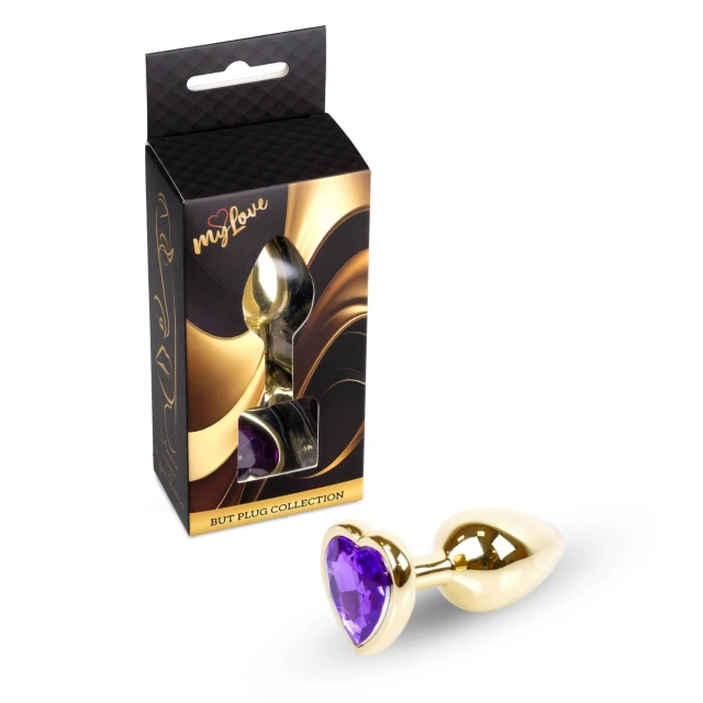 MyLove Toys - Jewellery Gold  Heart PLUG- Purple