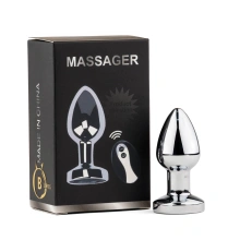 Metal Butt Plug S Vibrator USB - Remote Control