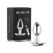 Metal Butt Plug M Vibrator USB - Remote Control