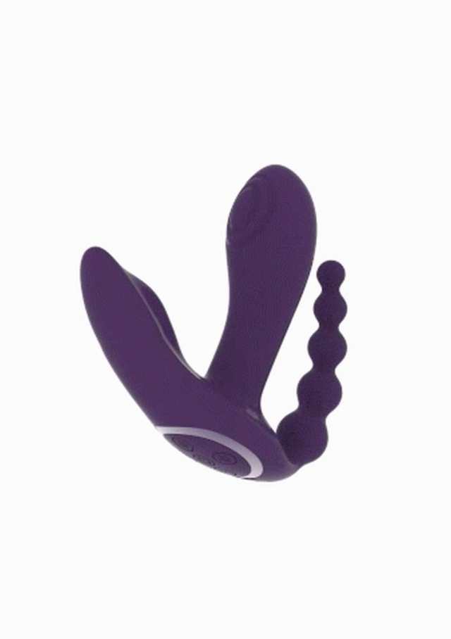 Wibrator dla par z pilotem podwójna penetracja 3 silniki fioletowy – KATA Purple