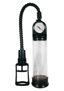 Pompka z manometrem i wibracją multi-speed próżniowa do penisa  – kontrola podciśnienia – Pump Master Black