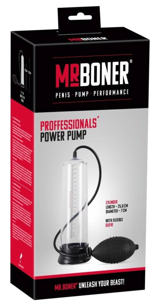 Pompka próżniowa do penisa ze skalą pomiarową i zaworem bezpieczeństwa – MB Professionals Power Pump