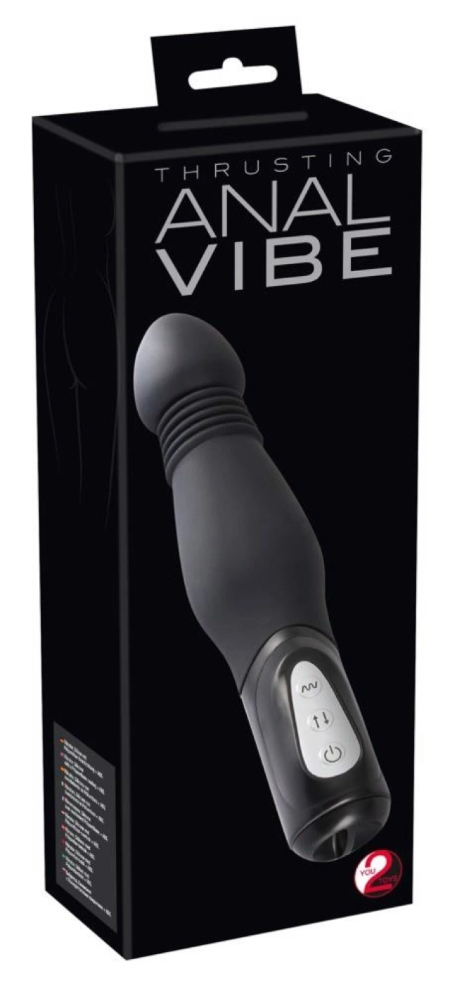 Wibrator analny z ruchem posuwistym i wibracjami silikonowy – Y2T Black Thrusting Anal Vibe