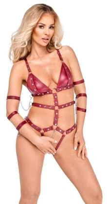 Body harness damskie Bad Kitty Strap Body czerwone L
