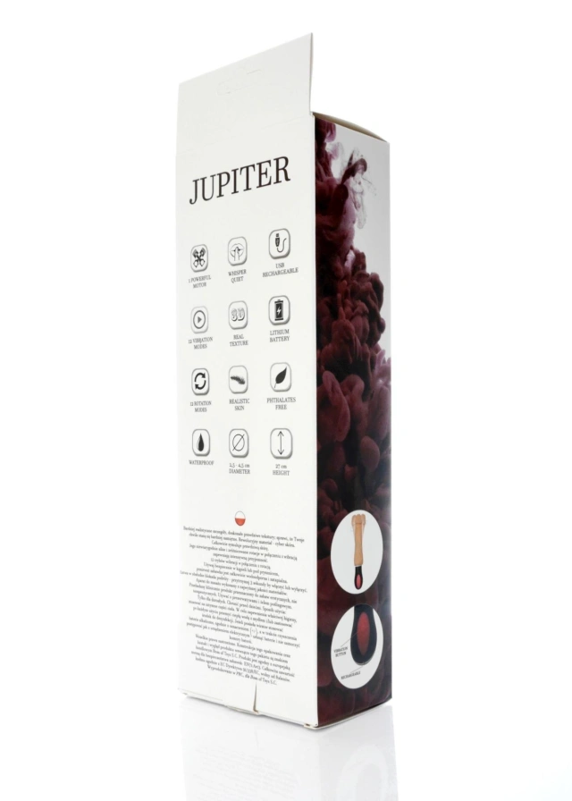 Realistyczny wibrator rotacyjny 27 cm USB 12 trybów wodoodporny – Jupiter