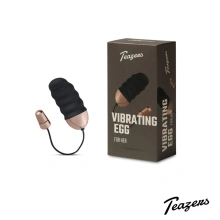 Wibrator jajko silikonowe z pilotem ryflowane cichy 10 trybów czarny – Teazers Ribbed Vibrating Egg