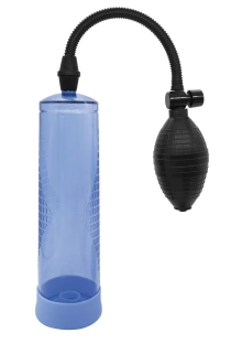 Pompka próżniowa do penisa z ręczną gruszką i skalą – kontrola podciśnienia – PowerPump Blue