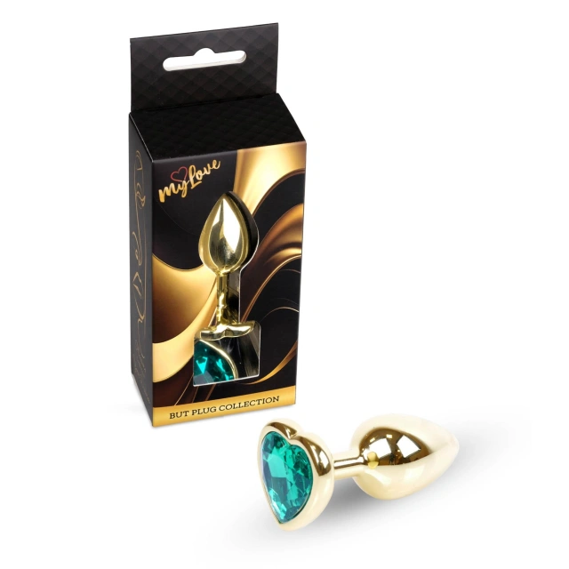 MyLove Toys - Jewellery Gold  Heart PLUG- Green