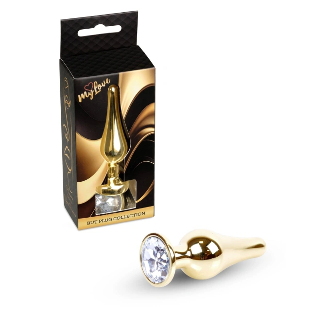 MyLove Toys - Jewellery Gold BUTT PLUG- Clear