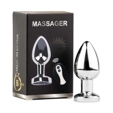 Metal Butt Plug M Vibrator USB - Remote Control