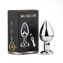 Metal Butt Plug L Vibrator USB - Remote Control