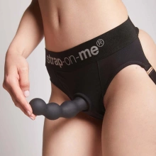 Ekskluzywne dildo analne z kulami silikonowe XXL czarne – Dildo Plug Balls Noir XXL