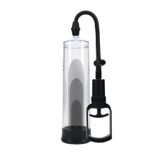 Pompka próżniowa do penisa z uchwytem trigger i transparentnym cylindrem – Basic Pump 2 Water Resistant Transparent