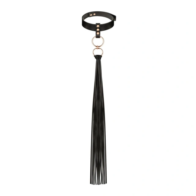 Rosy Gold - Collar with Flogger - Black