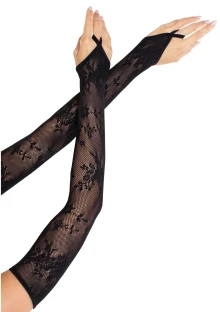 Rękawiczki siateczkowe - Floral Net Extra Long Gauntlet Arm Warmers