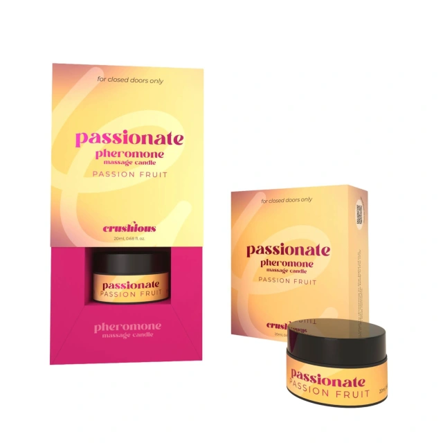 CRUSHIOUS PASSIONATE MASSAGE CANDLE WITH PHEROMONES AND PASSION FRUIT SCENT 20ML