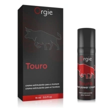 Stymulujący krem dla mężczyzn do masażu z tauryną i ekstraktami roślinnymi – Touro Erection Cream 15 ml