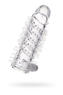 Sleeve TOYFA A-Toys Fril, with vibro bullet, TPR, transparent, 13,4 cm