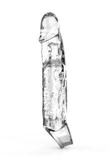 Nakładka na penisa transparentna XXL – większa długość i pogrubienie – Extension Sleeve Large Transparent