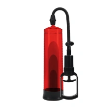 Pompka próżniowa do penisa ręczna czerwona z zaworem i cylindrem – Basic Pump 2 Water Resistant Red