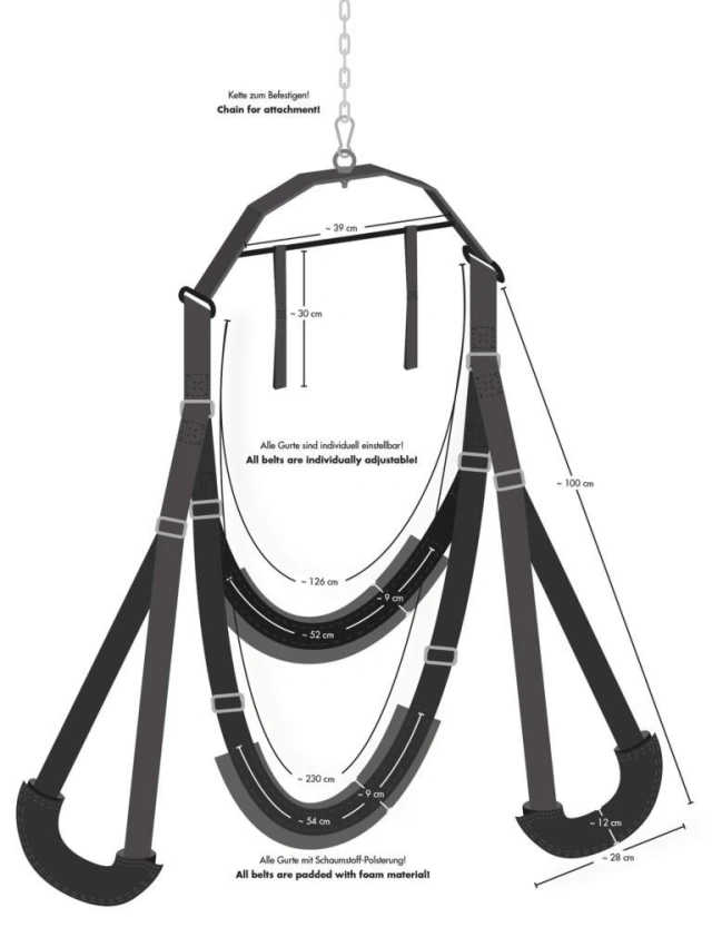 Huśtawka erotyczna z zestawem BDSM – Bad Kitty Swing