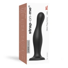 Zakrzywione dildo silikonowe z przyssawką XL czarne 18 cm – Dildo Plug Curvy Black XL Strap-on-me
