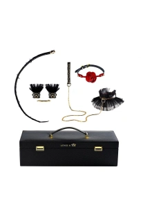 Zestaw Skórzanych Akcesoriów Do Bdsm W Walizeczce Zalo & Upko Luxurious & Romantic Bondage Play Kit UPKO
