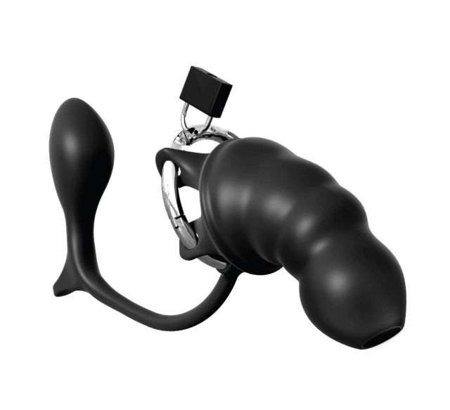 Klatka Na Penisa Z Korkiem Ass-Gasm Cock Blocker Pipedream