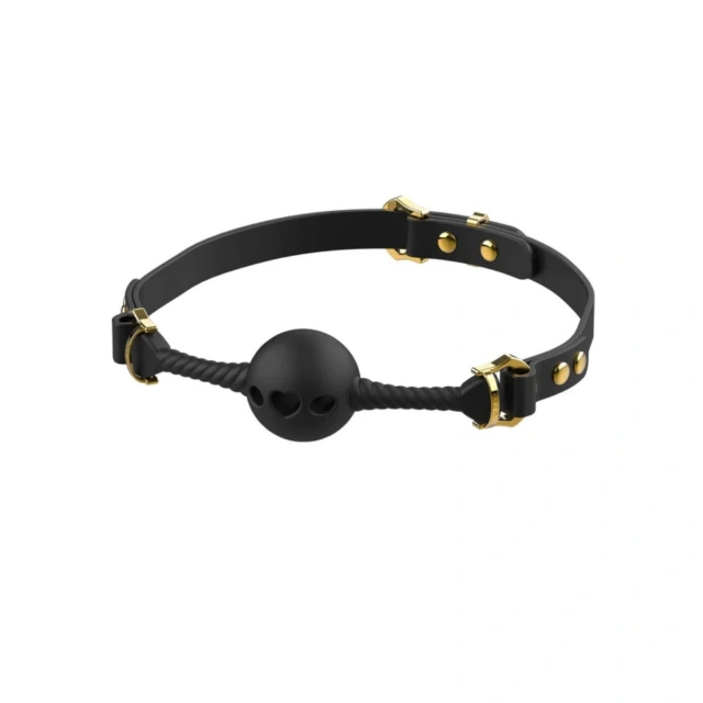 Czarny Knebel Middle Heart-Shaped Breathable Mouth Gag UPKO