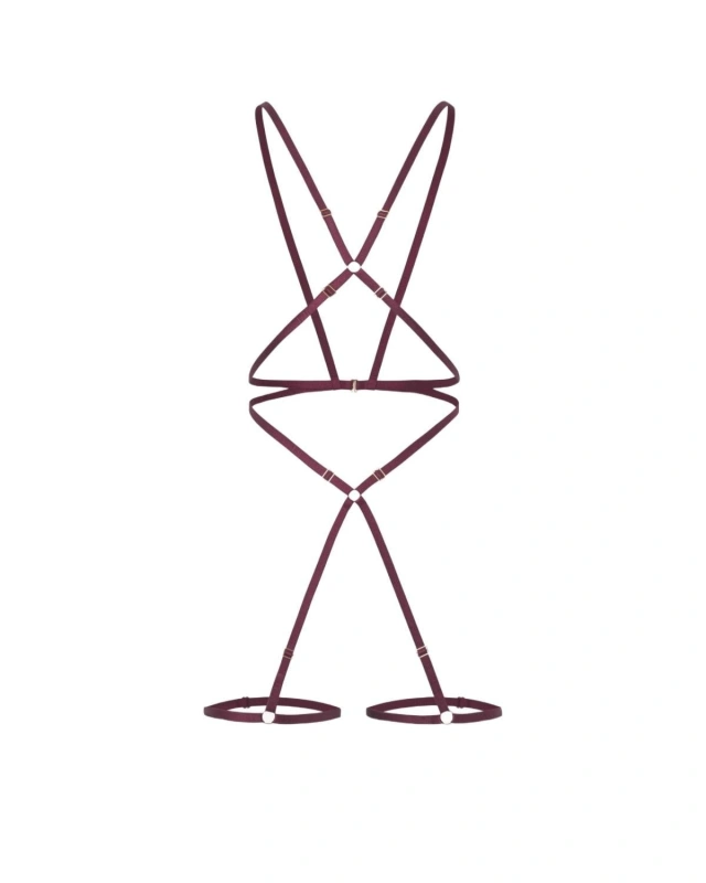 Batty Burgundy Body Harness Promees