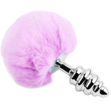 Korek Analny Z Ogonkiem Metal Anal Fluffy Twist Plug Lila M Alive