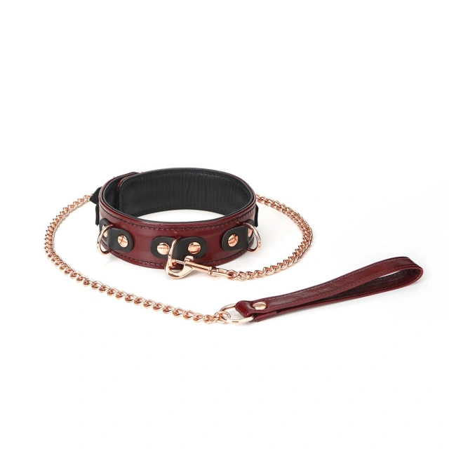 Obróżka Ze Smyczą Wine Red Collar And Leash Liebe Seele